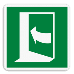 Vluchtroute bord E022 - Deur opent door links te drukken