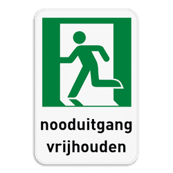 Vluchtroutebord - Nooduitgang met tekst