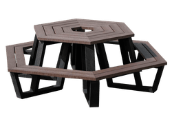 Picknicktafel rond - type Roma - Bicolor