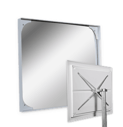 Miroir industriel rectangulaire 1000 x 800 mm en acrylique ou polycarbonate avec support &Oslash;48-90 mm