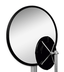 Miroir industriel rond &Oslash;800 mm en acrylique ou polycarbonate avec support &Oslash;48-90 mm