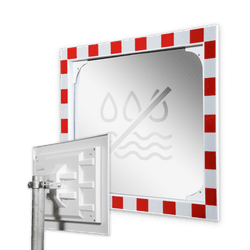 Miroir de circulation anti-condensation 600x400mm en acier inoxydable