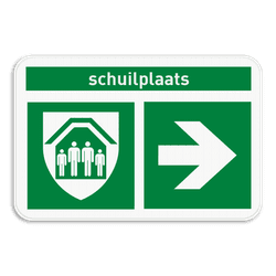 Schuilplaats bord BHV Vluchtroute - E021