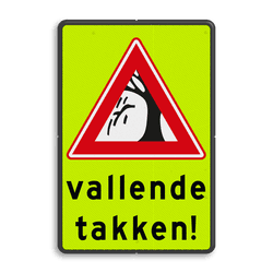 Waarschuwingsbord pas op voor vallende takken - reflecterend