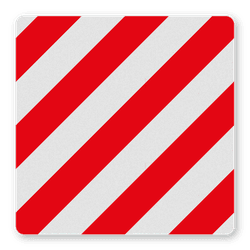 Panneau r&eacute;fl&eacute;chissant rouge/blanc pour charge d&eacute;passante 500x500mm