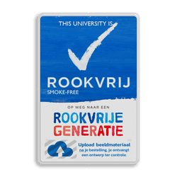Informatiebord Rookvrij University met logo