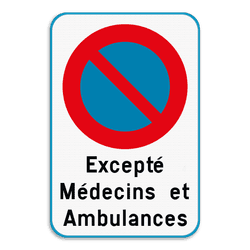 Interdiction de stationnement E1 + texte personnalisé
