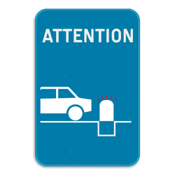 Panneau d'information - Attention poteau galvanisé