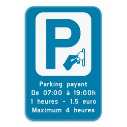 Panneau de stationnement - Parking payant avec votre texte personnalisé