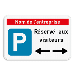 Panneau de stationnement - Texte personnalisé- Flèche