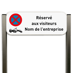 Panneau de stationnement - Réservé aux visiteurs - Nom de l'entreprise