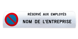 Panneau pour butée de parking en béton – Réservé aux employés – 600x300mm