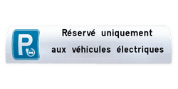 Panneau pour butée de parking en béton - Véhicules électriques - 600x300mm