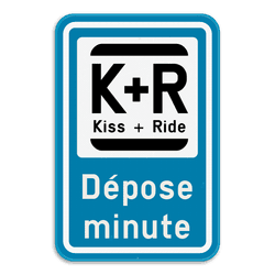Panneau de Stationnement Kiss & Ride - Chargement et Déchargement - Personnalisable