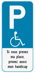 Panneau E9 Handicapé – Texte 100 % Personnalisable