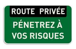 Panneau d'interdiction - ROUTE PRIVÉE - Texte personnalisé