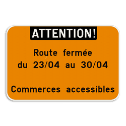 Panneau de Texte Personnalisable - Orientation Paysage Blanc/Orange
