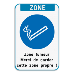 Zone fumeur - Texte personnalisé