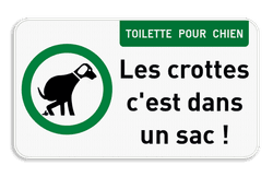 Panneau “Toilettes pour chiens” – texte personnalisable – extérieur