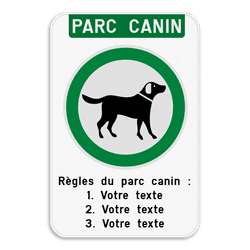 Panneau “Parc canin” – personnalisable avec texte et logo – extérieur