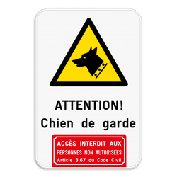 Panneau “Chien de garde – Accès interdit” – personnalisable – extérieur