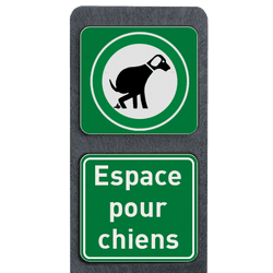 Piquet “Espace pour chiens” avec 2 panneaux – à planter en terrain