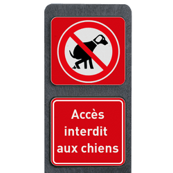 Piquet acc&egrave;s interdit aux chiens en plastique recycl&eacute;