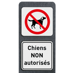 Délinéateur en plastique recyclé - Chiens NON autorisés