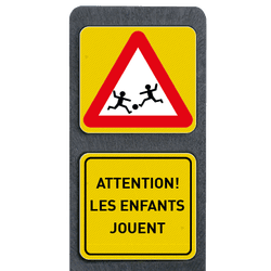 Piquet signal&eacute;tique &laquo; Les enfants jouent &raquo; - 1250mm