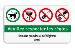 Panneau d'information - 4 pictogrammes - Texte personnalisé