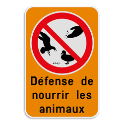 Panneau d'information - Interdiction de nourrir les animaux