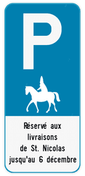 Panneau de stationnement - Réservé à Saint-Nicolas