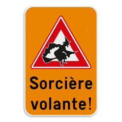 Panneau d'information - Sorcière volante
