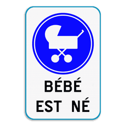 Panneau de Signalisation Personnalisé – Bébé est Né