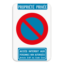 Panneau E1 – Stationnement Interdit – Parking Privé – Accès Interdit
