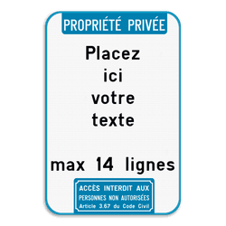 Panneau de Texte Personnalisable avec Texte d'en-tête + Pictogramme