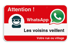 Panneau WhatsApp - Texte personnalisé - Rouge