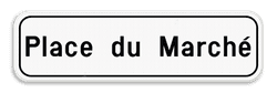 Plaque de rue blanche personnalisable en aluminium &ndash; formats 700 x 200 et 500 x 150 mm
