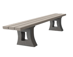 Banc de parc sans dossier- Bicolore - Modèle Bonn