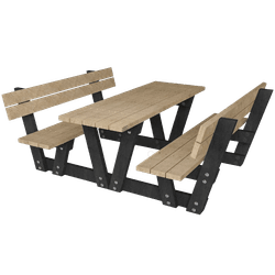 Table de pique-nique avec dossier - Bicolore - Modèle Lyon