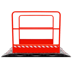Kunststof loopbrug met leuning - rood - 1700x1000mm