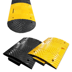 Ralentisseur en plastique recycl&eacute;e 20 km/h - Pi&egrave;ces centrales - 500x400x50mm jaune/noir