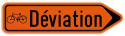 Panneau de signalisation - F41 - Déviation pour les cyclistes - Droite