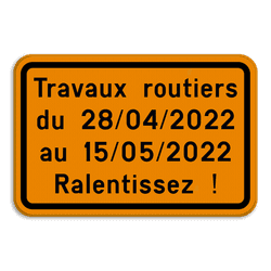 Panneau de signalisation - F39 - Texte personnalisé