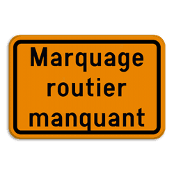 Panneau de signalisation - F39 - Marquage routier manquant
