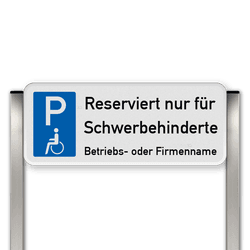 Parkplatzschild mit zwei Aluminium Pfosten Reserviert nur für Schwerbehinderte