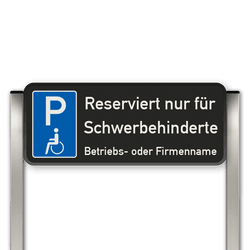Parkplatzschild mit zwei Aluminium Pfosten Reserviert nur für Schwerbehinderte