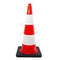 C&ocirc;ne de chantier 75cm r&eacute;fl&eacute;chissant avec poign&eacute;e