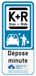 Panneau de stationnement Kiss&Ride -Chargement et déchargement - logo persoannalisé