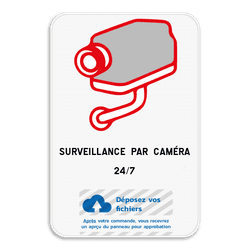 Surveillance par caméra - Texte et logo personnalisé